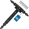 KOTARBAU® Cerniere a T nere, lunghezza: 300 mm, gancio a croce, in acciaio verniciato a polvere, per porta in legno, per porta di carico, per porte, per cancello da giardino, cerniere