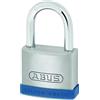ABUS Lucchetto Silver Rock 5/50 in zinco massiccio, con telaio di protezione in silicone, serratura cantina e altro, livello di sicurezza ABUS 7, blu/argento