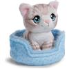 NICI Peluche Gatto Grigio tigrato 12 cm nel Cestino