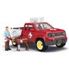 Schleich FARM WORLD | Missione del veterinario nella fattoria 42727 | Set con pick-up, veterinario, vitello & accessori bambini dai 3 anni | Giocattolo fattoria | 29 pezzi
