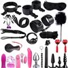 Riiriou Bondage Set SM Sex Restraints Erotic 26 Pieces Fetish Leather Sex Toys SM Gioco pazzo con manette e set di plug anali grossolani Giocattoli erotici perfetti per coppie
