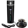 ONEVER - Bollitore elettrico da viaggio per auto/camion, 24 V/12 V, 450 ml, tazza per acqua riscaldata con display LCD, controllo della temperatura, tazza da caffè e tè portatile, colore nero