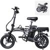 DEEPOWER Bicicletta elettrica pieghevole, 14 bicicletta elettrica, batteria rimovibile 48V 17.5Ah, motore 250W, freni a doppio disco, E-bike Per Pendolari Urbani (17.5Ah)