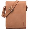 LEABAGS Borsa a Tracolla in Pelle per Uomo e Donna | Borsello Messenger con Tracolla | Borsa da Lavoro | Borsa da Trasporto | Borsa a Mano | 15 Pollici | Vera Pelle | Marrone Chiaro Naturale