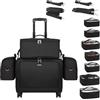 Relavel Valigetta cosmetica 4 in 1, trolley professionale per cosmetici, grande beauty case con ruote, valigetta da parrucchiere, multifunzione per trucchi e tatuaggi