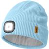 ATNKE LED Cappello con Luce, USB Ricaricabile 4 LED Luce Cappello Corsa Torcia Mani Libere Lampada Invernale Testa Calda Berretto Lavorato Maglia con Pile Foderato Regali per Uomo e Donna/Snow Beige