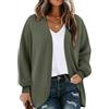 Chicrise Cardigan Donna Elegante Maniche Lunghe Maglioncino Autunno Leggero Spolverino Fondo A Curva Marrone 2X-Grande 50-54 2XL