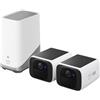 eufy Security telecamera wi-fi esterno S220 SoloCam 2-Pack, Risoluzione 2K, Forever Power, Telecamera wifi esterno senza fili solare, Wi-Fi 2,4 GHz, 2-Pack+Homebase 3