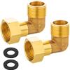 GmwyCzV Ottone Tubo Gomito 90°, 3/4 Curva Ottone, DN20, Femmina/Maschio, Gomito Doccia per Raccordi Idraulici, Raccordo Ottones per Rubinetto, Acqua Potabile, Radiatore, Tubi Gas