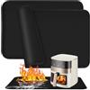 BAIFULAI 2 tappetini resistenti al calore, 60 x 40 cm, ignifughi per piani di lavoro della cucina, da -50 ~ 550 °C, protezione dal calore, per friggitrice ad aria per forno a microonde, tostapane (nero)