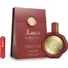 RESAES Resistant and aesthetic Mirsaal Love Letter Eau de Parfum 100 ml, profumo arabo unisex a lunga durata, con atomizzatore ricaricabile da 5 ml, fragranza dolce con note di ciliegia, rosa e vaniglia (Mirsaal Love Letter)