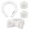 HIQU and HIST Set di 4 fasce per capelli, cosmetici, spa per lavare il viso, per la cura della pelle, per capelli, per capelli, per donne, ragazze, yoga, sport, doccia