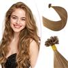SEGO Pro Extension Cheratina Capelli Veri 40cm 25 Ciocche 25g #6 Marrone Chiaro Pre Bonded 1g/Ciocca 100% Remy Naturale Keratina Human Hair