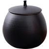 MUMQAQ Barattolo in ceramica con coperchio, barattoli da cucina, vintage, in ceramica, con coperchio ermetico, per caffè, tè e spezie, elegante decorazione da cucina e organizer (nero)