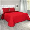Corredocasa - Trapuntino Primaverile/Estivo Copriletto Trapuntato Quilt Double Face in Morbida Microfibra Piazza e mezza Prodotto in Italia (Bordeaux/Rosso)