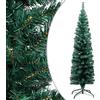 vidaXL Albero di Natale Artificiale Sottile Supporto Decorazioni Natalizie Illuminazione Addobbi Feste FESTIVITÀ Invernali Verde 120 cm in PVC