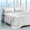 IlGruppone Completo Letto Lenzuola Matrimoniale in Raso Cotone Set Biancheria Letto Tinta Unita Prodotto Certificato OekoTex Due Piazze,Tinta Unita Lenzuolo sopra, sotto e Federe - Bianco