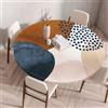 Morbuy Plastificata Tovaglia Rotondo con Bordo Elastico, Tovaglie da Tavola Antimacchia Plastica Tovaglia per Salotto Caffè Pranzo Giardino Decorazione -Astratto Pittura 3D (Marrone,120cm)
