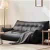 Generic Fodera per divano a 3 posti, in ecopelle, per divano componibile, chaise longue reclinabile, senza telaio, per soggiorno, colore nero