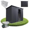 Juskys casetta in metallo M - grigio scuro, resistente alle intemperie con telaio di fondazione, porta scorrevole & chiudibile - per giardino & ripostiglio