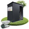 Juskys casetta in metallo S - grigio scuro, resistente alle intemperie con telaio di fondazione, porta scorrevole & chiudibile - per giardino & ripostiglio
