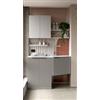 RAB ARREDOBAGNO Mobile Bagno Thai Maniglia Con Porta Lavatrice cm 130 - Colore : Acquamarina Opaco - Colore Top: Top con lavatoio integrato Bianco Lucido - Pensile e mensole: Senza Pensile e mensole