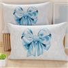 PETTI Artigiani Italiani - Coppia di Federe Cuscino 40x145 cm in Microfibra, Cuscini Arredo Camera da Letto, Divano, Salotto, Set 2 Fodere Copricuscino, Federa Fiocco Celeste, 100% Made in Italy