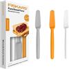 Fiskars Set di coltelli da colazione, 3 pezzi, Plastica, Bianco/Arancione/Grigio, Functional Form, 1016121