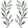 Zhengmy 2 decorazioni da parete in metallo a forma di foglia di albero, ramo di ulivo, decorazione da parete per soggiorno, corridoio, decorazione per esterni (colori vivaci)