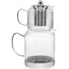 Karaca Kelly Midi Teiera in vetro borosilicato su fondo a induzione - Teiera 1 litro + coperchio teiera Bevitore: 2 litri, vetro