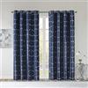 Intelligent Design Raina - Tenda oscurante totale, con stampa metallica, con occhielli per finestra, isolamento termico, per camera da letto, soggiorno e dormitorio, 50 x 84 cm, colore: blu navy/argento