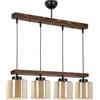 Opviq Rustic Wooden Chandelier Vintage Design, 15 cm di diametro, altezza 80 cm, attacco E27, Max 40 W, Electrostatic Oven Dried Paint | Perfect for Country Homes