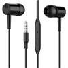 Generico Auricolari cablati da 3,5 mm - auricolari cablati ergonomici, cuffie per isolamento del rumore con microfono, potenti auricolari suoni di alta qualità stereo pesante per PC.