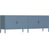 Brigros - Mobile TV Metallo 4 Ante Con Ripiano Regolabile E Piedi Regolabili 162x40x57cm, Mobile Porta TV Moderno Per Soggiorno E Salotto Con Fori Passacavi In Vari Colori (Ceruleo)