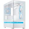 ASUS Prime AP202 ARGB, Case mATX, Pannelli Tool-Free, Supporto per Dissipatori da 360mm, Schede Grafiche da 420 mm e Alimentatori da 200 mm, 3 Ventole ARGB Integrate, Porta USB-C, Bianco