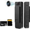 Cemssitu 2024 New HD 1080P Noise Reduction Camera, Built-in 64GB Card, Hidden Spy Camera with 180° Rotatable Lens, Mini Body Camera with Audio and Video Recording Wearable (Basic Version)