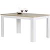 BAKAJI Tavolo Sala da Pranzo Cucina Forma Rettangolare Design Moderno in Legno MDF Finitura in Melammina Dimensione 120 x 80 x 74 cm Arredamento Casa (Bianco e cero)