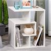 BAKAJI Libreria Bassa Scaffale 4 Ripiani in Legno MDF Tavolino Caffè Laterale Divano Design Moderno Arredamento per Soggiorno Salotto Casa o Ufficio Dimensione 45 x 40 x 55 cm (Bianco)