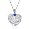 VONALA Collana con ciondolo a forma di ali di angelo custode, in argento Sterling, con zirconia cubica, per donne e ragazze, 25 mm*20.6 mm, Argento sterling, Zirconie sintetico