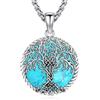 Eusense Albero Della Vita Collana in Argento 925 Turchese Albero Della Vita Collana a Catena Gioielli Regalo per Donne Ragazze