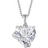 YL Collana Farfalla Cuore in argento 925 con ciondolo da Donna Mamma con pietra portafortuna di aprile Zirconia Cubica bianchi