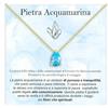 Bramart Collana Pietra Acquamarina Regali per lei Idea Regalo per Ragazza Argento Oro Natale Compleanno Collane Figlia Mamma Sorella - Cofanetto con DEDICA incluso (Pietra Acquamarina)