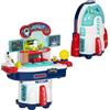 AIYAPLAY Banco da Lavoro Giocattolo da 21 Pezzi con Luci e Suoni, Banchetto da Lavoro per Bambini in PP e GPPS a Tema Spaziale, 45.5x24x52.5 cm, Multicolore