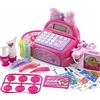 BAKAJI Registratore di Cassa Giocattolo Bambini Luci e Suoni con Cassetto Soldi Apribile Scanner Accessori Capelli e Bellezza Giochi Imitazione Supermercato Dimensione 14 x 12 x 26 cm