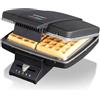 Cloer 1440 Piastra per Waffle di Bruxelles per Cialde alla Belga, 930 W, rivestimento antiaderente, spia di cottura, corpo in metallo verniciato nero