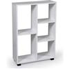 MAURY'S IL NUMERO UNO DEL RISPARMIO ERMES LIBRERIA IN LEGNO CON 5 MODULI APERTI 60 X 24 X 87 CM COLORE BIANCO