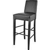 t m c s Tommychairs - Sgabello alto e moderno modello Luisa per cucina e bar, struttura in legno di faggio color nero, Seduta e Schienale Imbottiti e Rivestiti in pelle artificiale colore nero