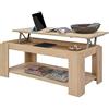 BAKAJI Tavolino da Caffè Soggiorno con Rialzo e Contenitore Tavolo Divano Salotto Design Moderno Apribile in Legno Melaminico Dimensione 100 x 50 x 43 cm (Beige)