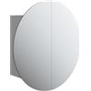 vidaXL Armadio da Bagno con Specchio Rotondo e LED Grigio 47x47x17,5cm