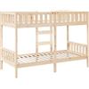 vidaXL Letto a Castello 80x200 cm in Legno Massello di Pino, struttura letto a castello, base letto a castello, mobile camera da letto